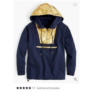 J. Crew Navy and Gold Anorak
